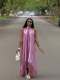 Solid Color Irregular Patchwork Tassel Maxi Dress GQZF-7871