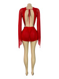 Mesh See Thorugh Deep V Neck Mini Dress CH-26101