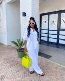 Solid Color Halt Sleeve Loose Two Piece Pants Set GQZF-7734