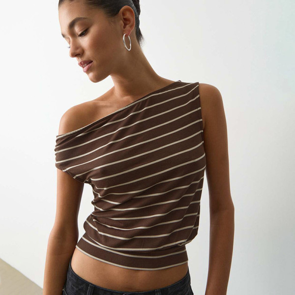 Stripe Sleeveless T Shirt GSBW-J26TP043
