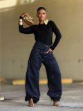 Fashion Patchwork Loose Straight Jeans GYLN-1025