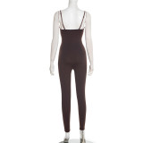Sling Solid Color Tight Jumpsuit GDSF-Q26JP012