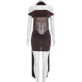 Sleeveless Pleated Mesh Mini Dress GSZM-J26DS053