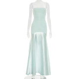 Solid Color Strapless Slim Maxi Dress GSZM-C26DS075