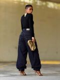 Fashion Patchwork Loose Straight Jeans GYLN-1025