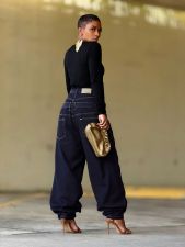 Fashion Patchwork Loose Straight Jeans GYLN-1025