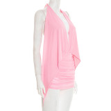 Mesh Halterneck Backless Mini Dress GDSF-D26DS041