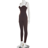 Sling Solid Color Tight Jumpsuit GDSF-Q26JP012