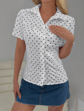 Polka Dots Print Short Sleeve Shirt GZYU-K26120070