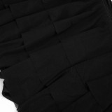 Sexy Tie Up Tops Ruffles Skirt 2 Piece Set GSZM-D26ST055