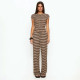 Knits Stripe Patchwork Loose Two Piece Pants Set GSZM-J26ST078