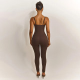 Sling Solid Color Tight Jumpsuit GDSF-Q26JP012
