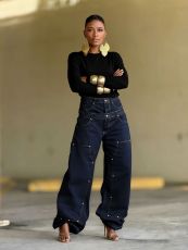 Fashion Patchwork Loose Straight Jeans GYLN-1025