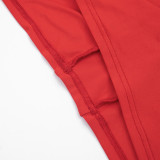 Solid Color Short Sleeve Backless Mini Dress GDSF-C26DS023