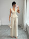 Sleeveless Solid Color Two Piece Pants Set GZEY-K26190125