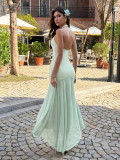 V Neck Sleeveless Backless Maxi Dress GZEY-D26230051