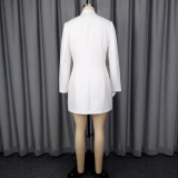 V Neck Long Sleeve Mini Dress GKEN-ADR051144