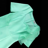 Solid Color Ruffles Midi Dress GKEN-ADR051216