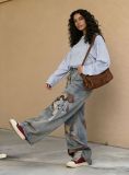 Plus Size Bear 3D Printed Loose Jeans GYLN-6035