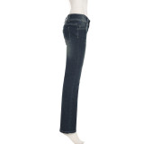 Casual Washed Flare Jeans GQLF-44330