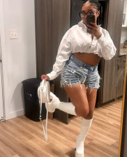 Fashion High Waist Denim Shorts GAKF-60113