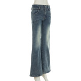 Vintage Low-Rise Button Jeans GQLF-6666