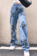 Butterfly Print Fashion Straight Jeans GQLF-FF58712