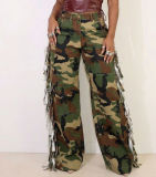 Camouflage Print Tassel Pants GSMJ-8026