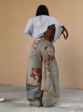 Plus Size Bear 3D Printed Loose Jeans GYLN-6035