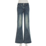 Vintage Low-Rise Button Jeans GQLF-6666