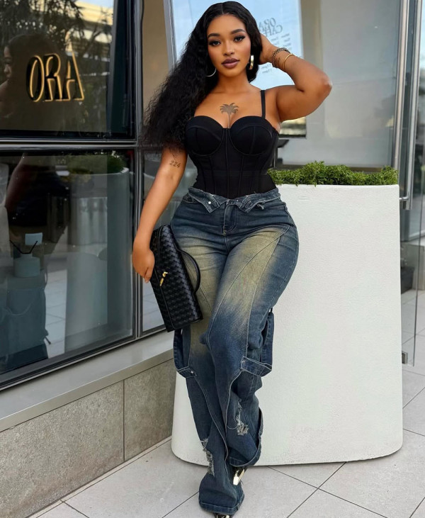 Fashion Washed Wide Leg Jeans GAKF-60210