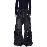 Fashion Multi Pockets Straight Jeans GQLF-910