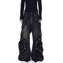 Fashion Multi Pockets Straight Jeans GQLF-910