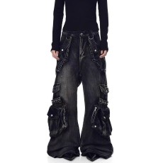 Fashion Multi Pockets Straight Jeans GQLF-910