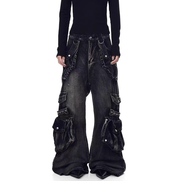 Fashion Multi Pockets Straight Jeans GQLF-910