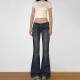 Casual Washed Flare Jeans GQLF-44330