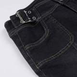 Fashion Patchwork Micro Flare Jeans GQLF-0134