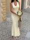 Halterneck Solid Color Backless Maxi Dress GZEY-D26230038