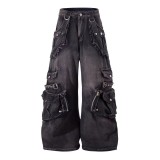 Fashion Multi Pockets Straight Jeans GQLF-910