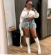 Fashion High Waist Denim Shorts GAKF-60113