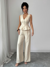 Sleeveless Solid Color Two Piece Pants Set GZEY-K26190125