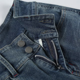 Vintage Low-Rise Button Jeans GQLF-6666