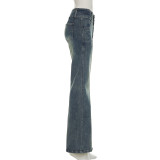Vintage Low-Rise Button Jeans GQLF-6666