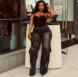 Fashion Washed Wide Leg Jeans GAKF-60210