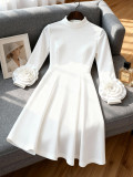 Plus Size Solid Color Long Sleeve Midi Dress GKEN-ADR060207