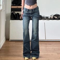 Vintage Low-Rise Button Jeans GQLF-6666