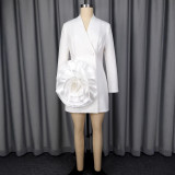 V Neck Long Sleeve Mini Dress GKEN-ADR051144