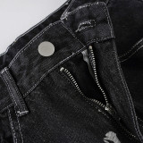 Vintage-print Loose-fit Wide-leg Jeans GQLF-1782