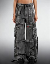 Fashion Multi-pockets Loose Wide Leg Jeans GQLF-3029