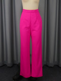 Plus Size Ruffled Lantern Sleeve Robe Pants Suit GKEN-AOW060162